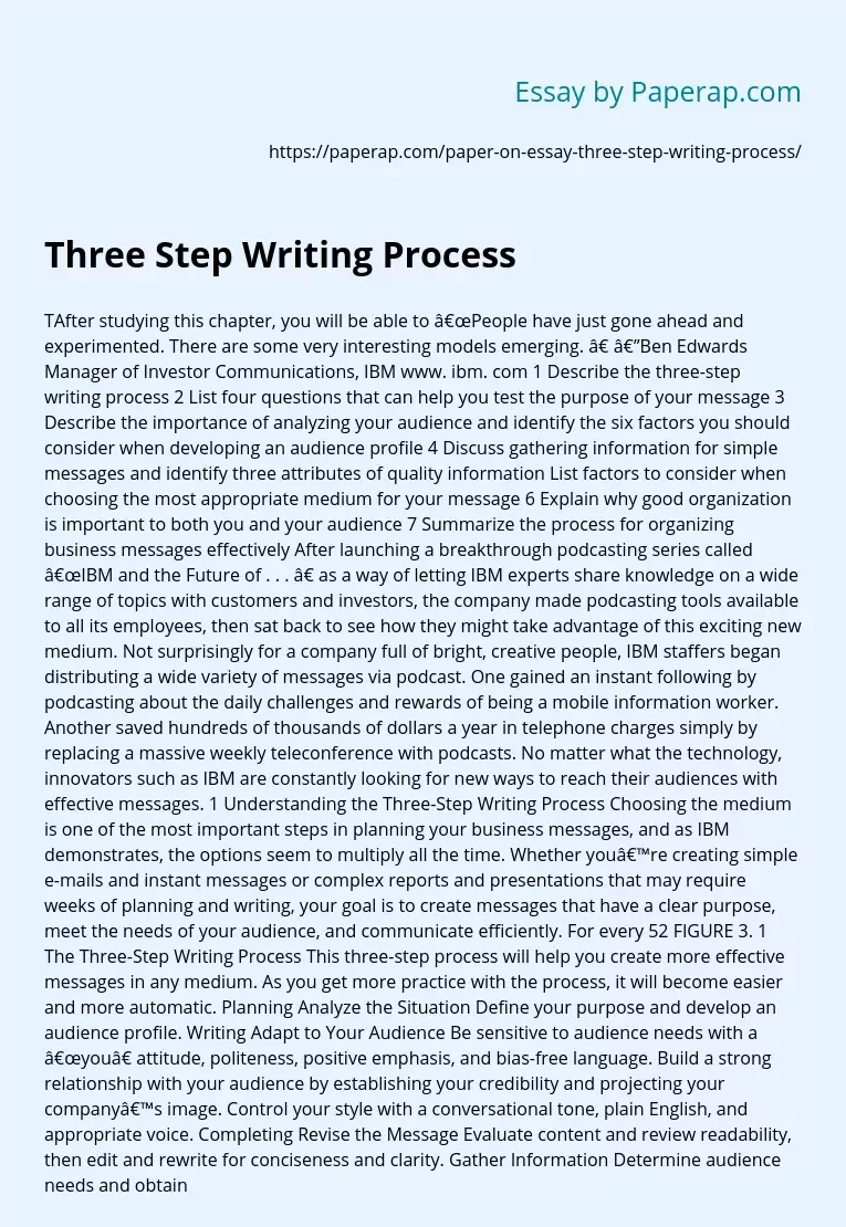 Three Step Writing Process