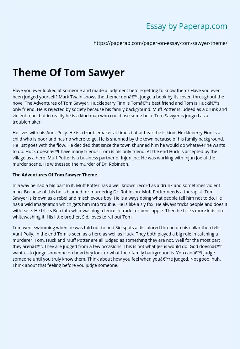 Theme Of Tom Sawyer