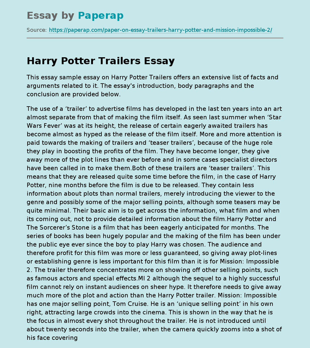 Harry Potter Trailers