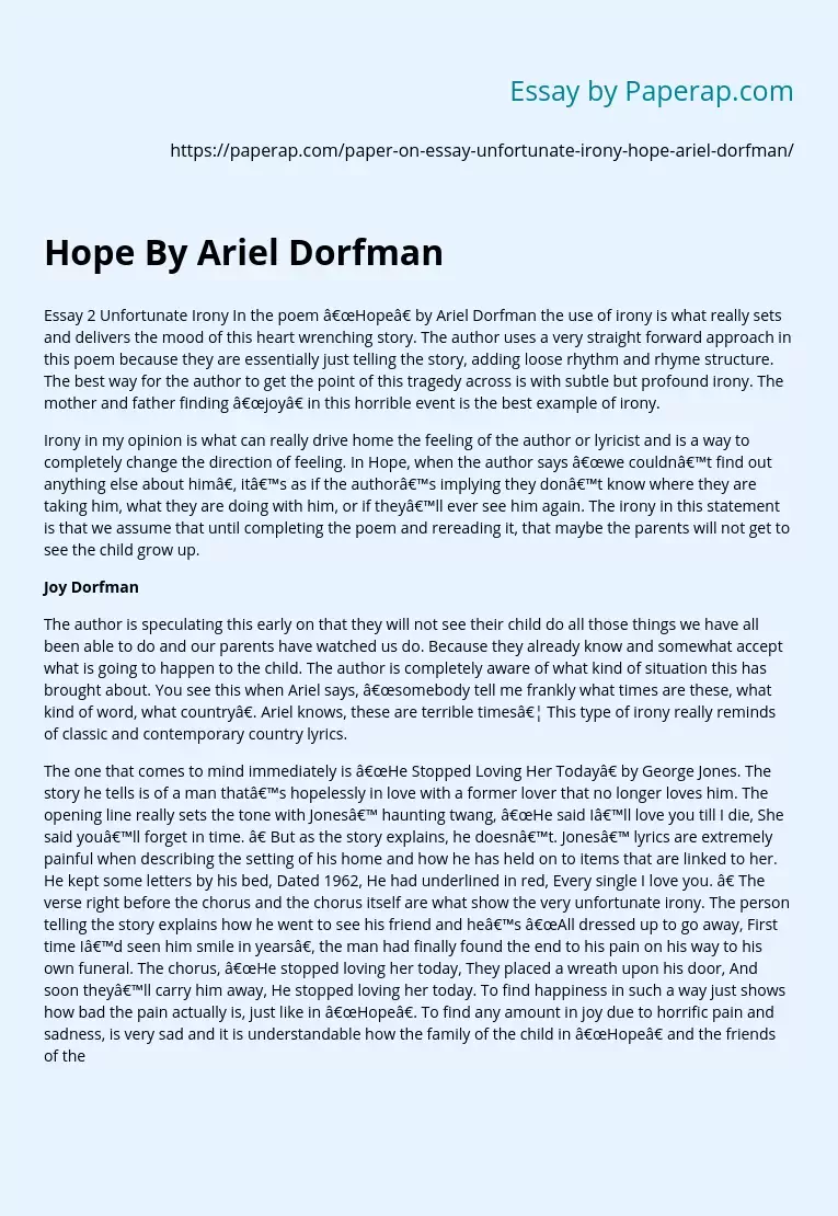 Hope By Ariel Dorfman
