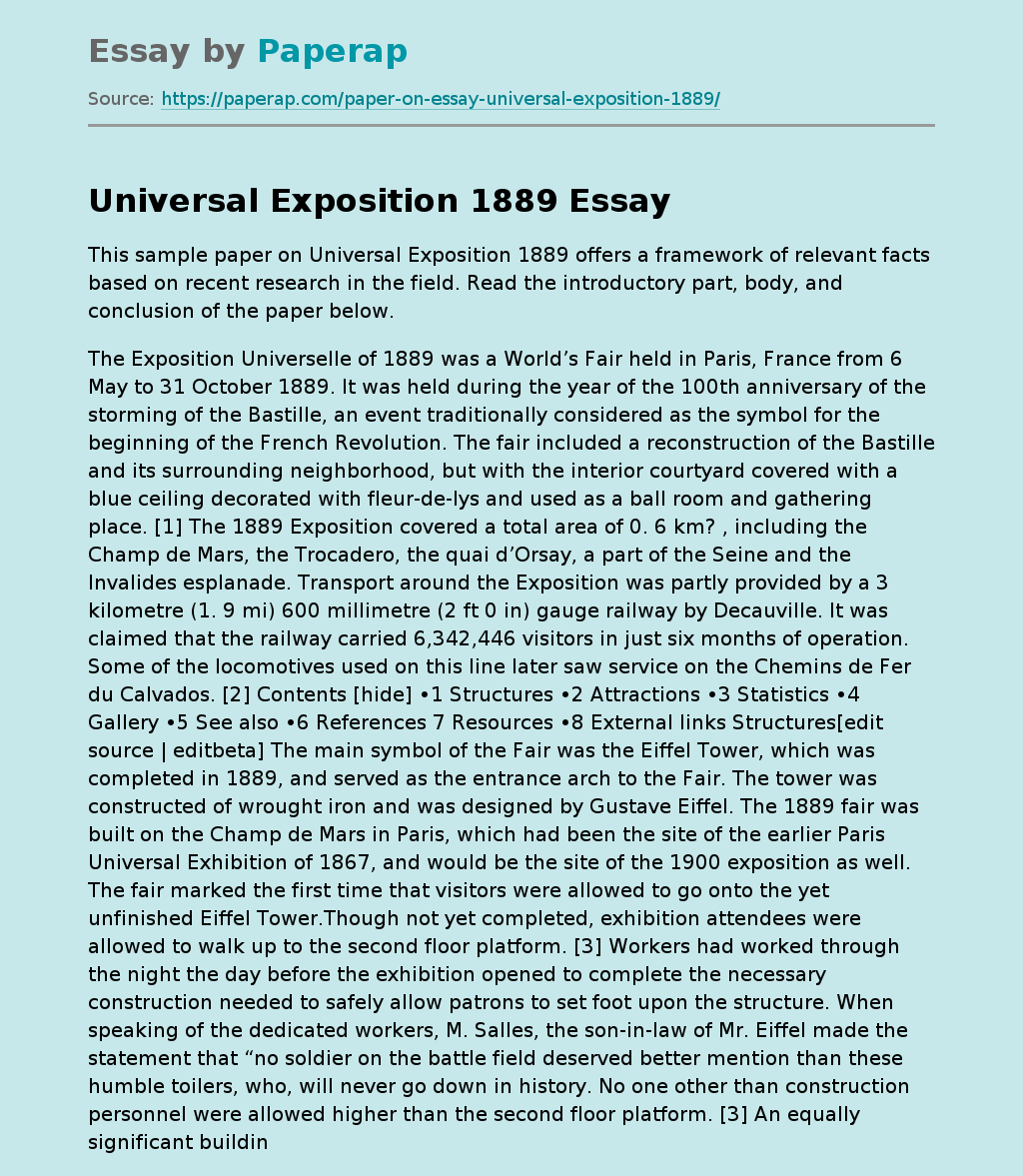 Universal Exposition 1889