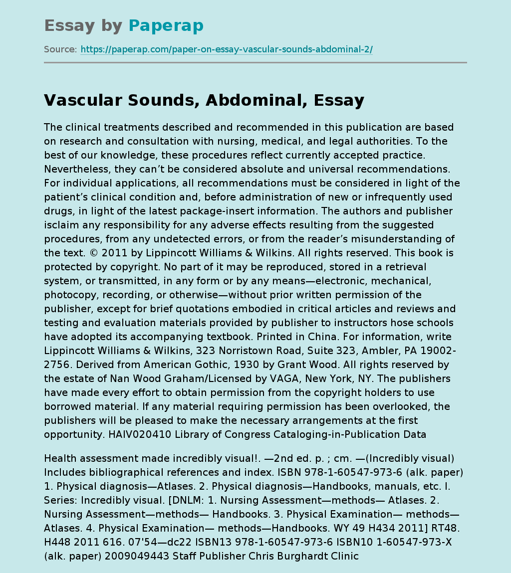 Vascular Sounds, Abdominal,