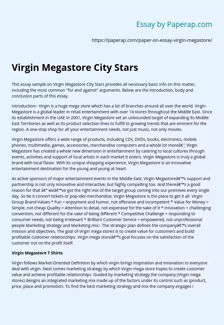 Virgin Megastore City Stars
