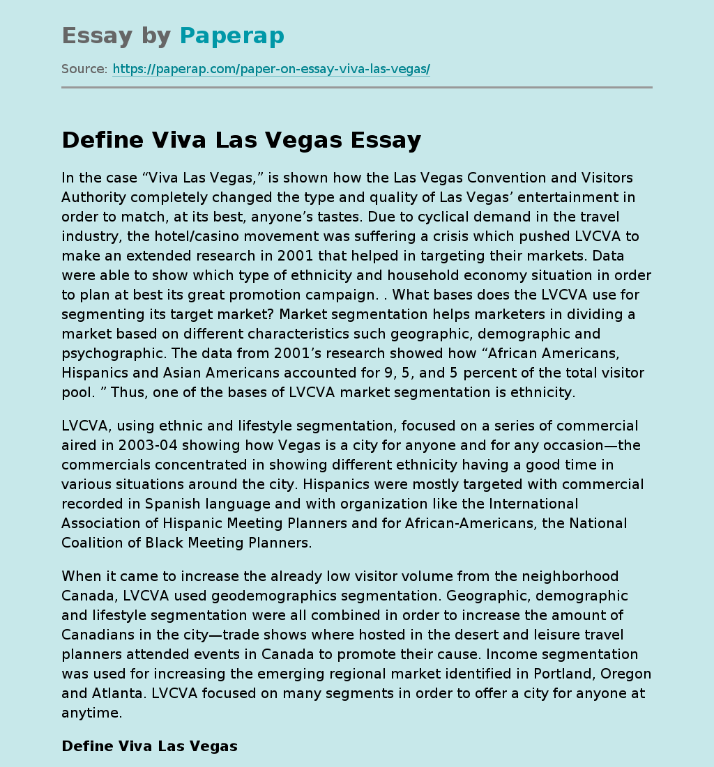 Define Viva Las Vegas