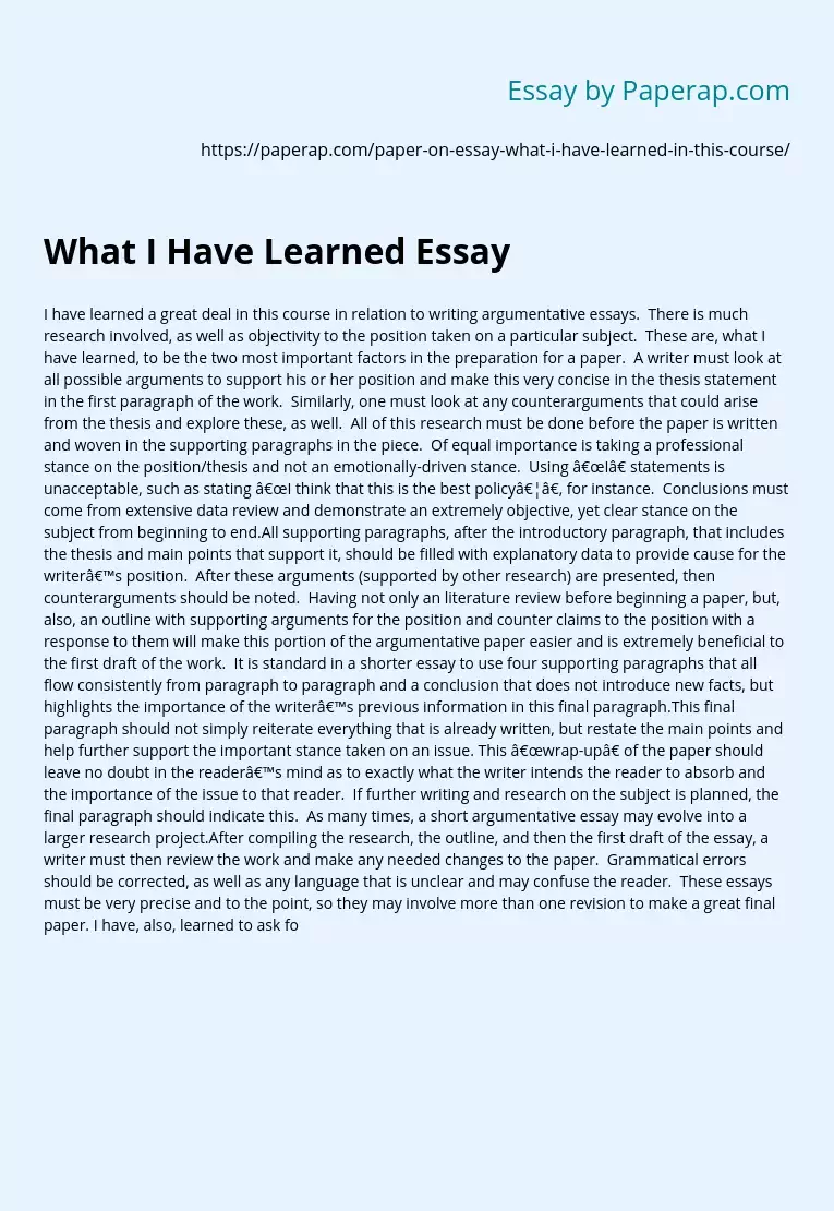 what have you learned in nstp essay