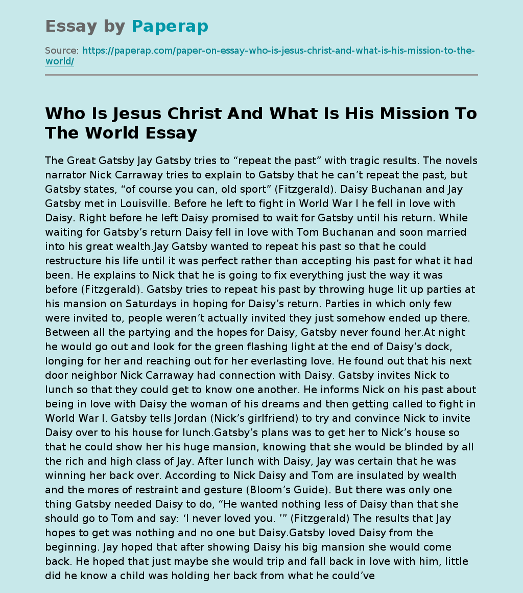 500 word essay on jesus