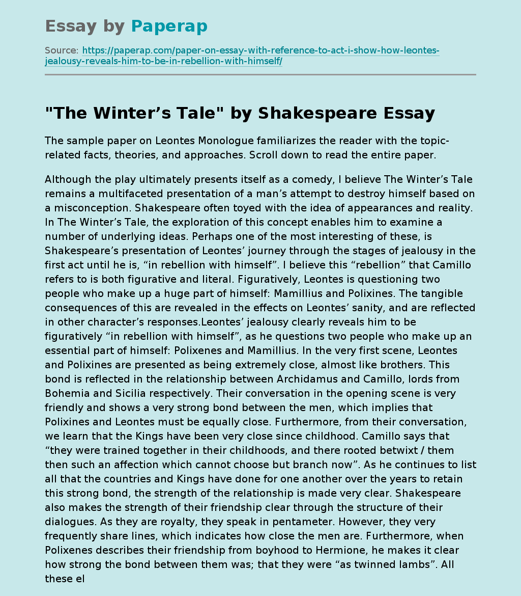 "The Winter’s Tale" by Shakespeare