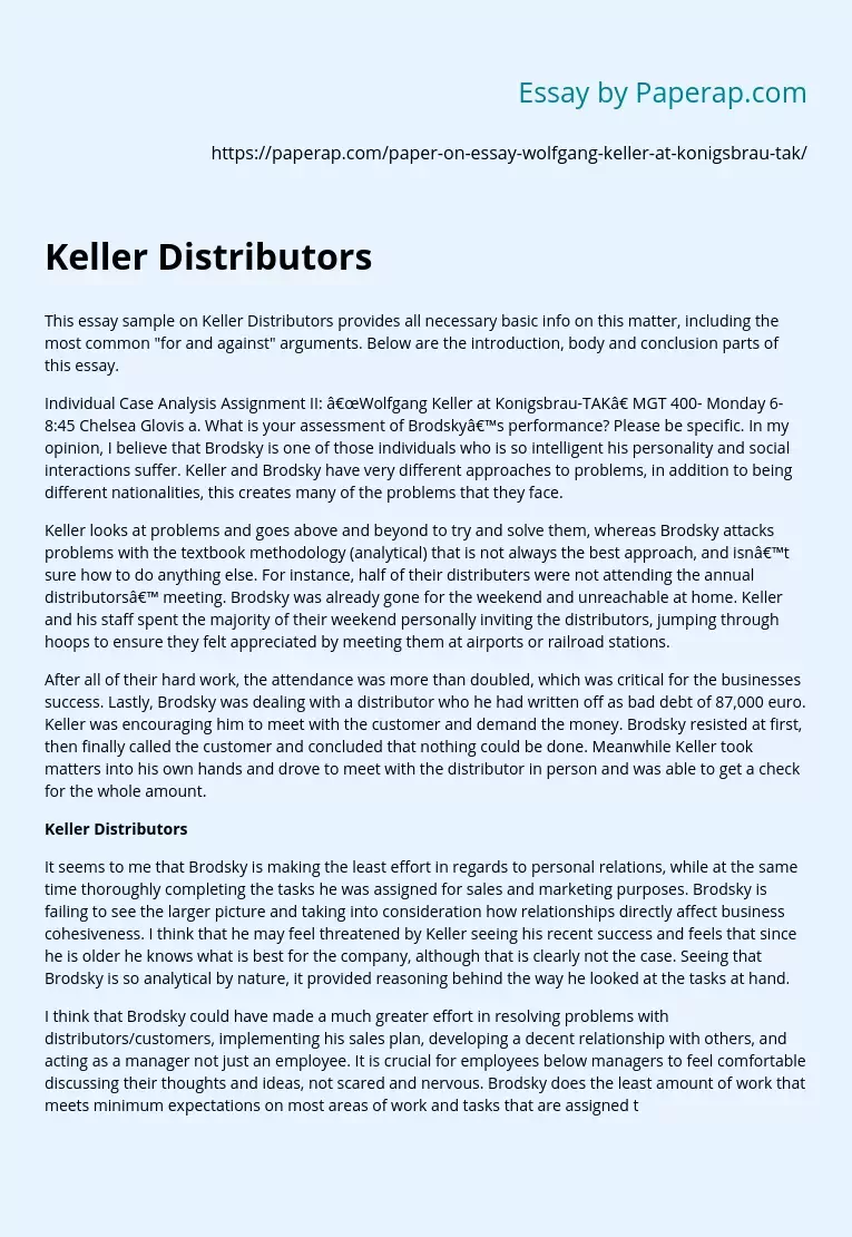 Keller Distributors
