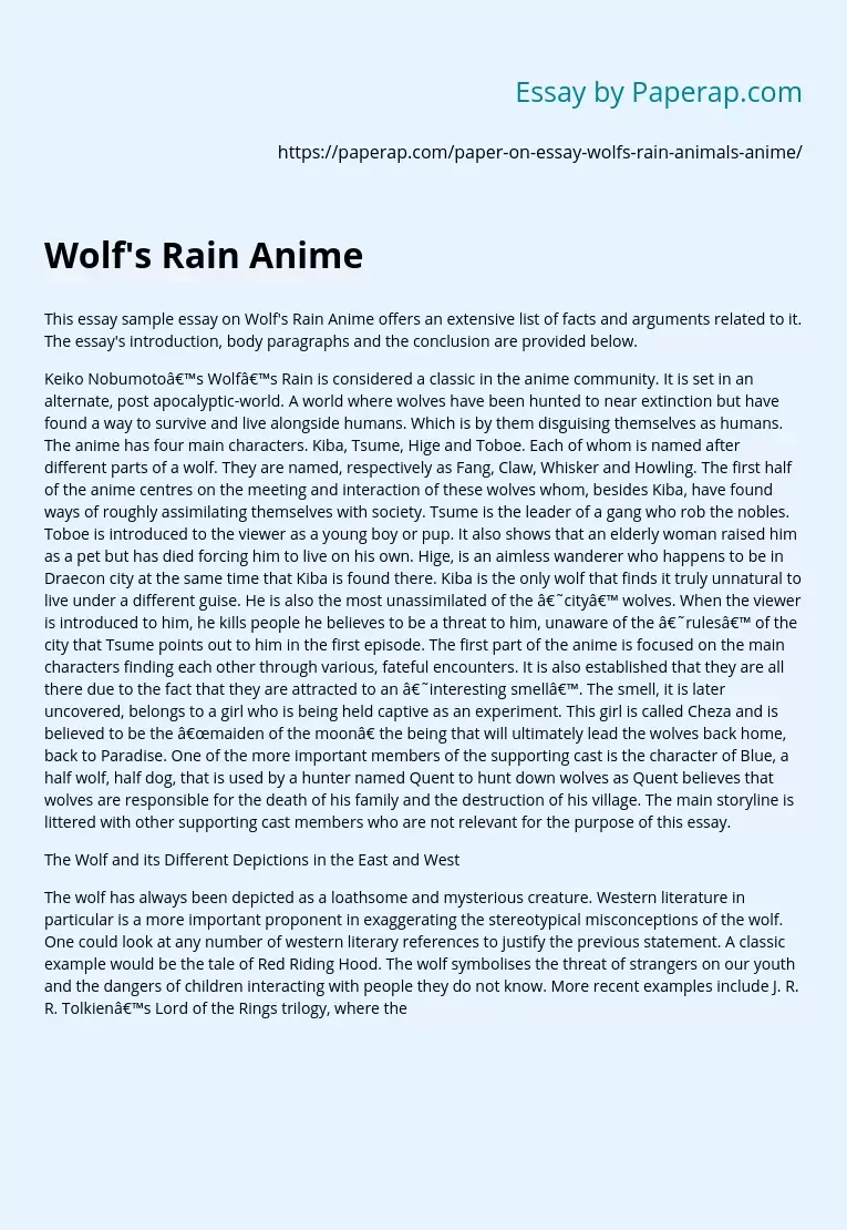 Wolf's Rain Anime