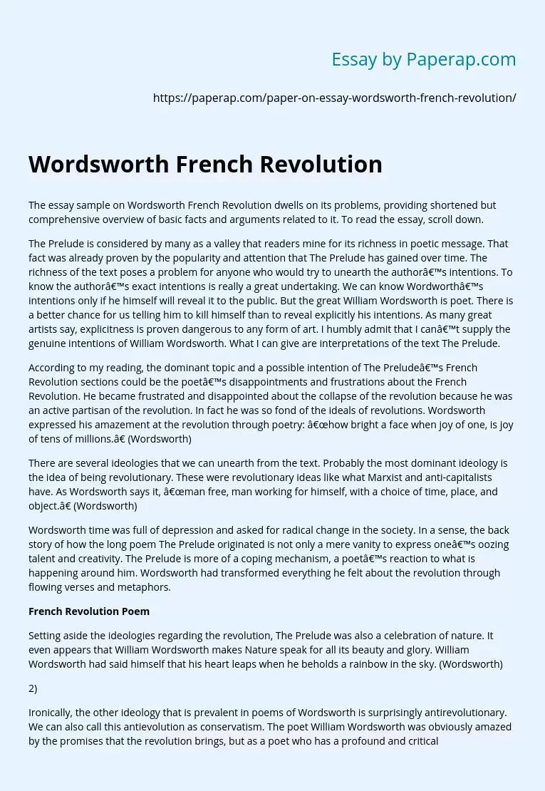 essay on william wordsworth