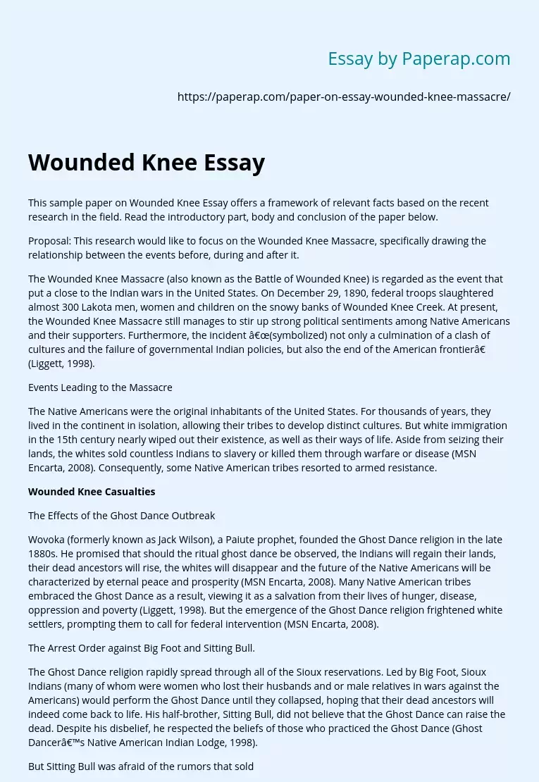 Wounded Knee Essay