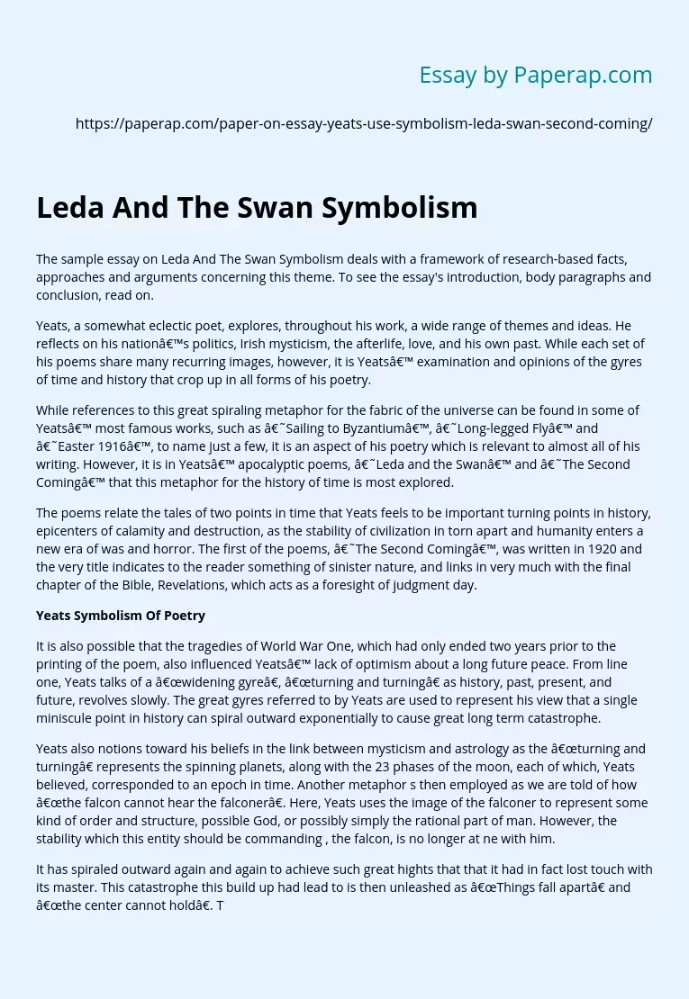 Leda And The Swan Symbolism