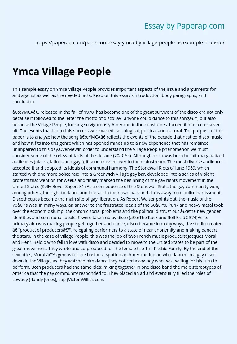 Ymca Village People