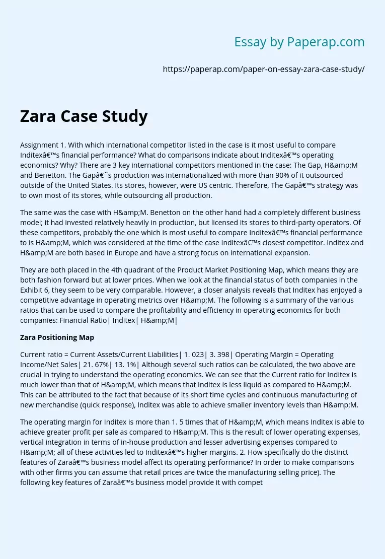zara case study assignment