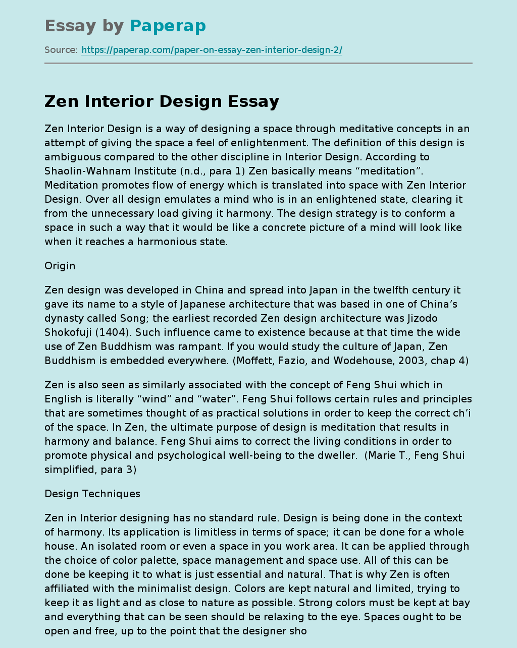 Zen Interior Design Techniques