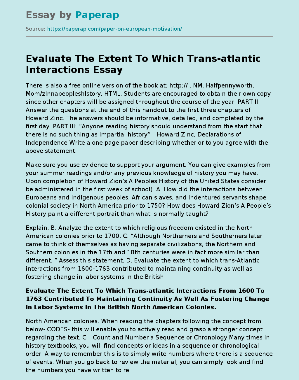 Evaluate The Extent To Which Trans-atlantic Interactions