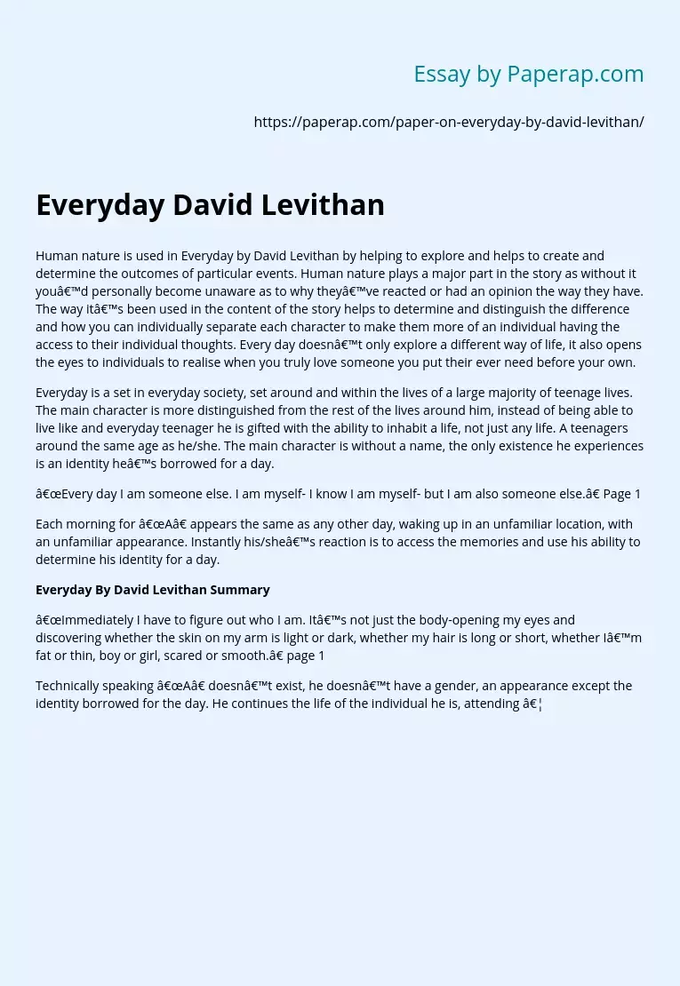 Everyday David Levithan