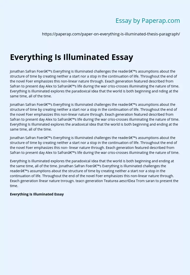 Everything Is Illuminated Essay