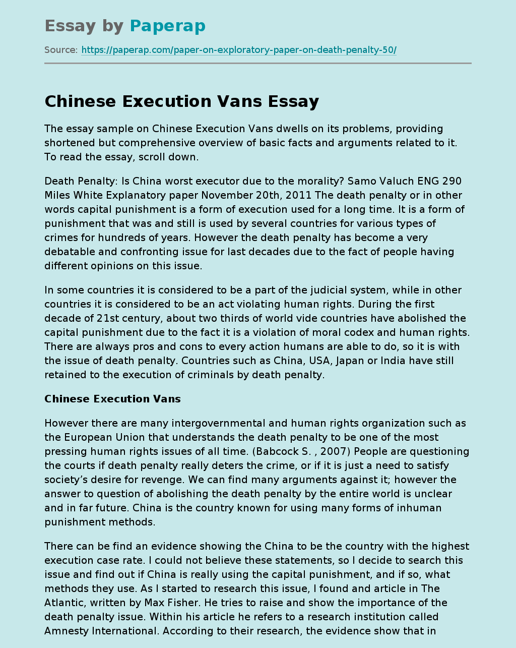 Chinese Execution Vans