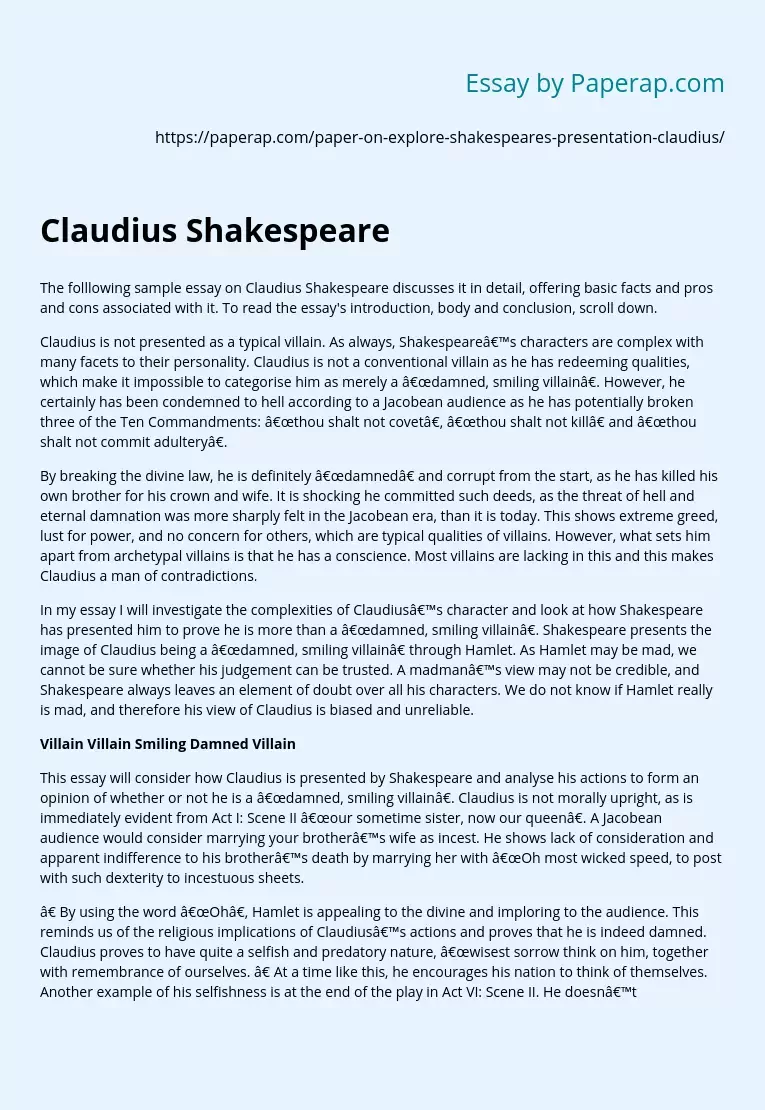 Claudius Shakespeare
