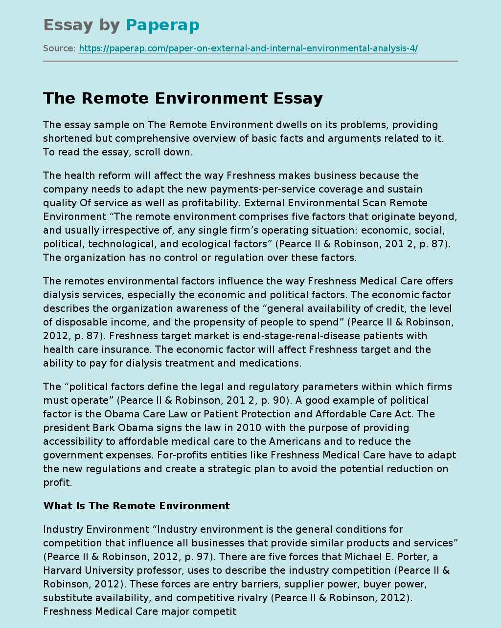The Remote Environment