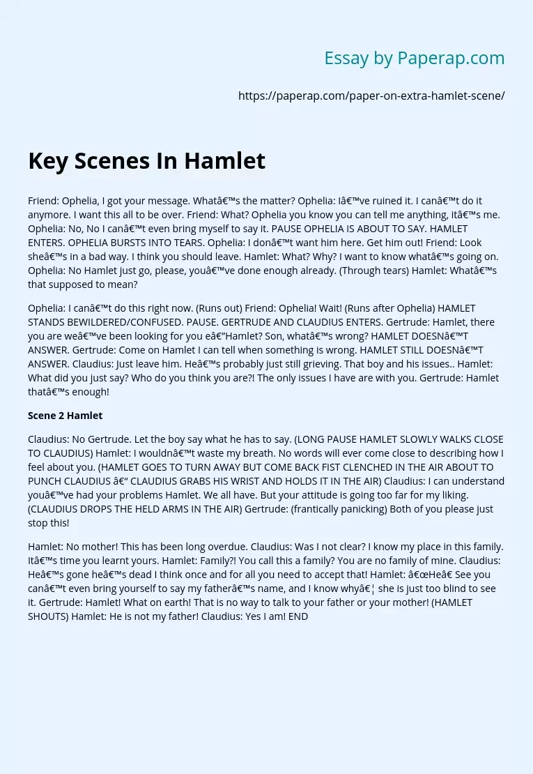 Key Scenes In Hamlet