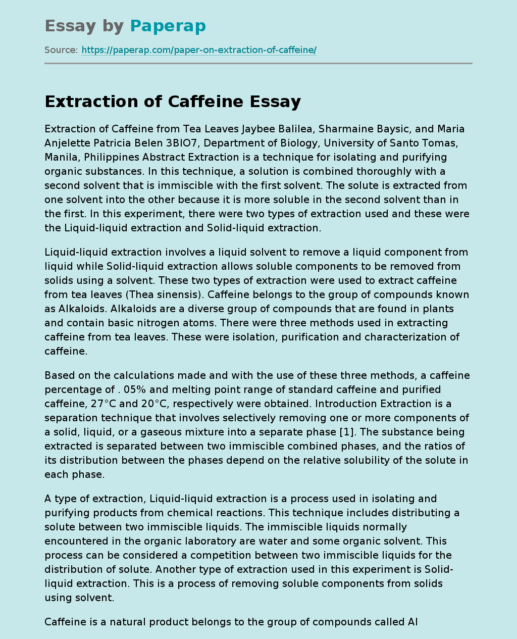 What Is Caffeine Extraction