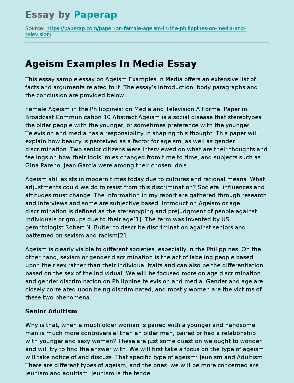 Ageism Examples In Media