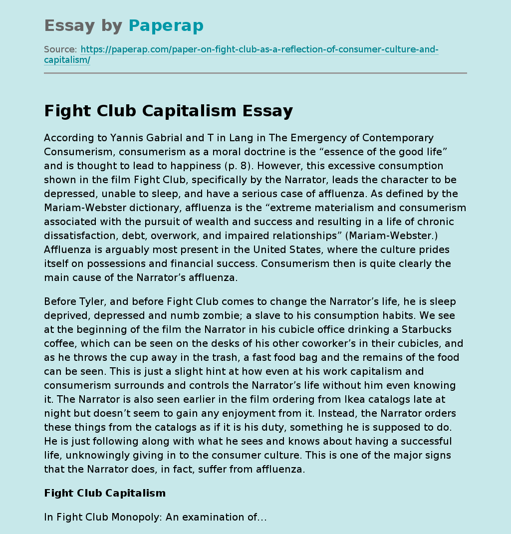 Fight Club Capitalism