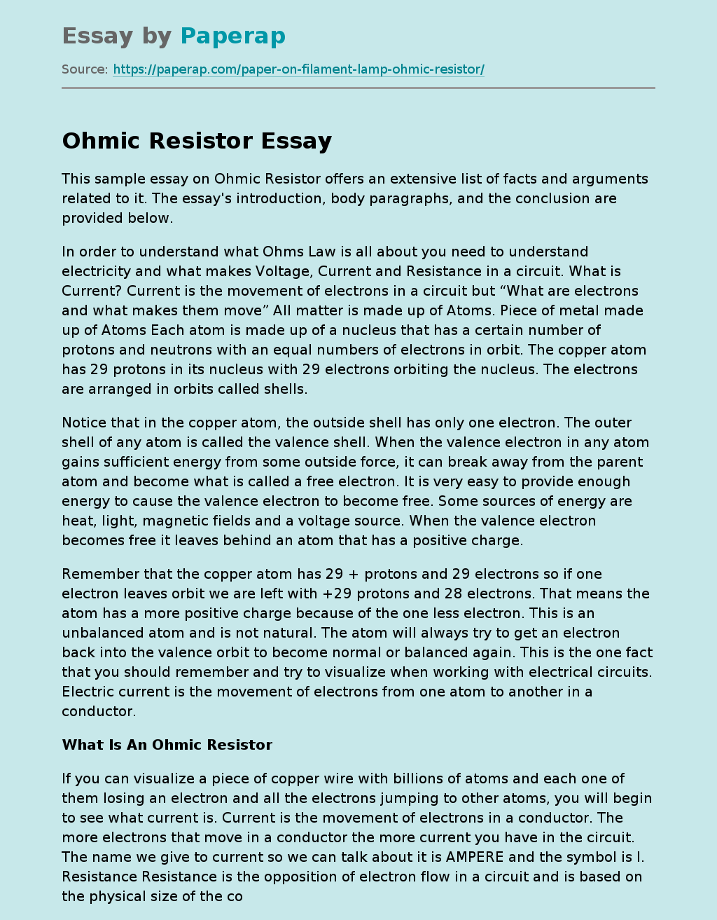 What Is An Ohmic Resistor