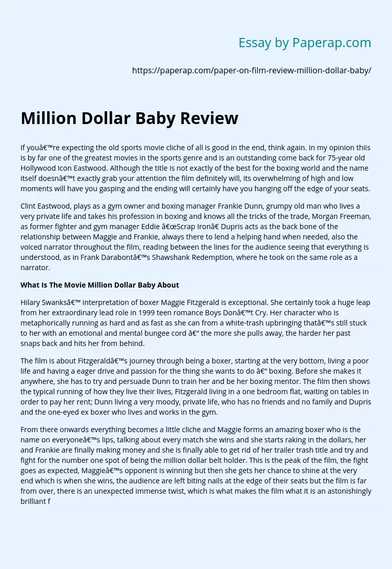 Million Dollar Baby Review