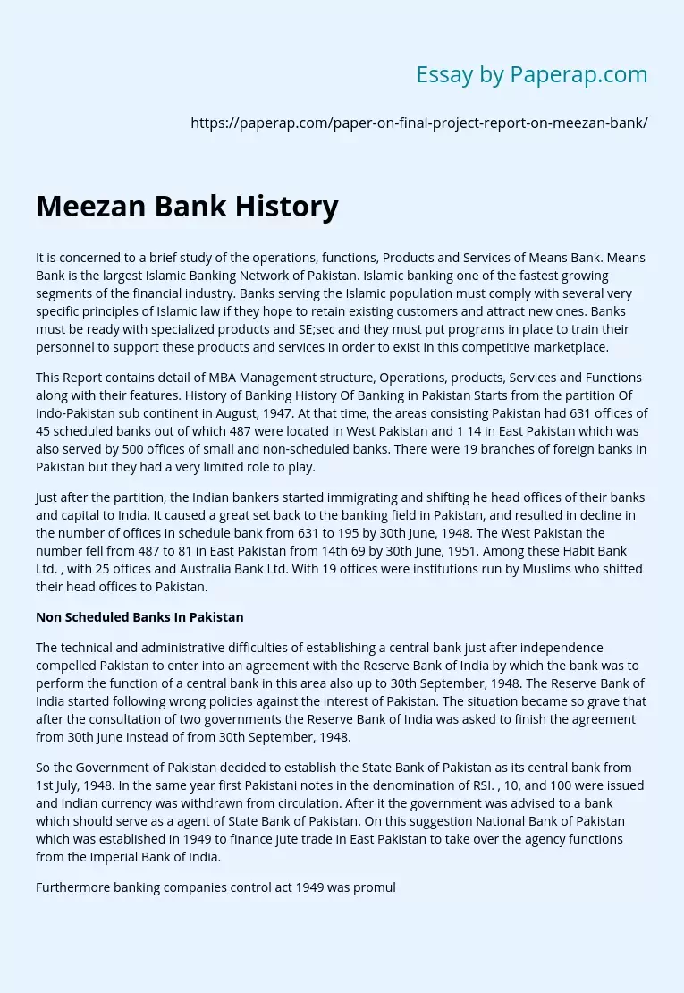 Meezan Bank History