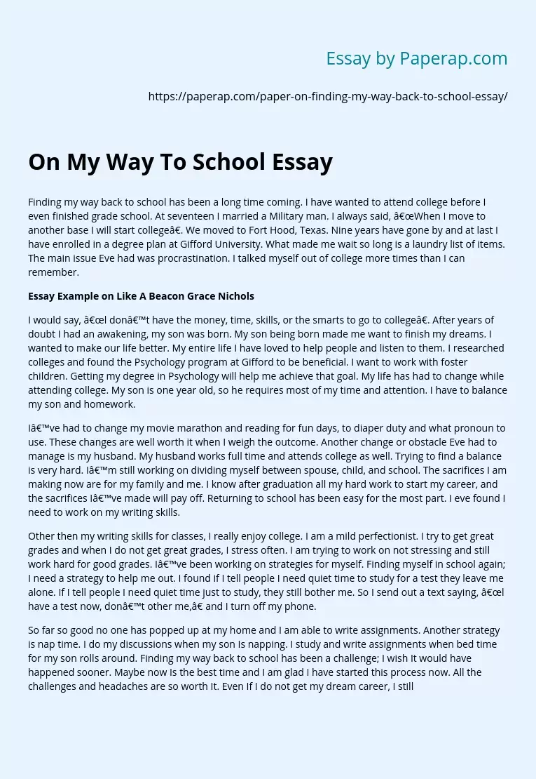 my journey through high school essay