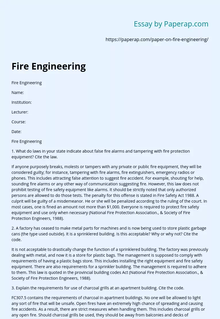 Fire Engineering