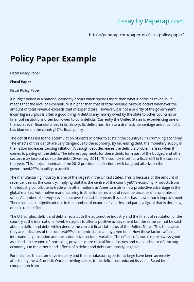 policy paper format example