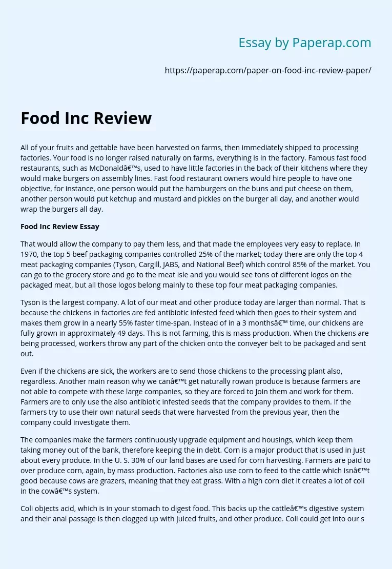 Food Inc Review