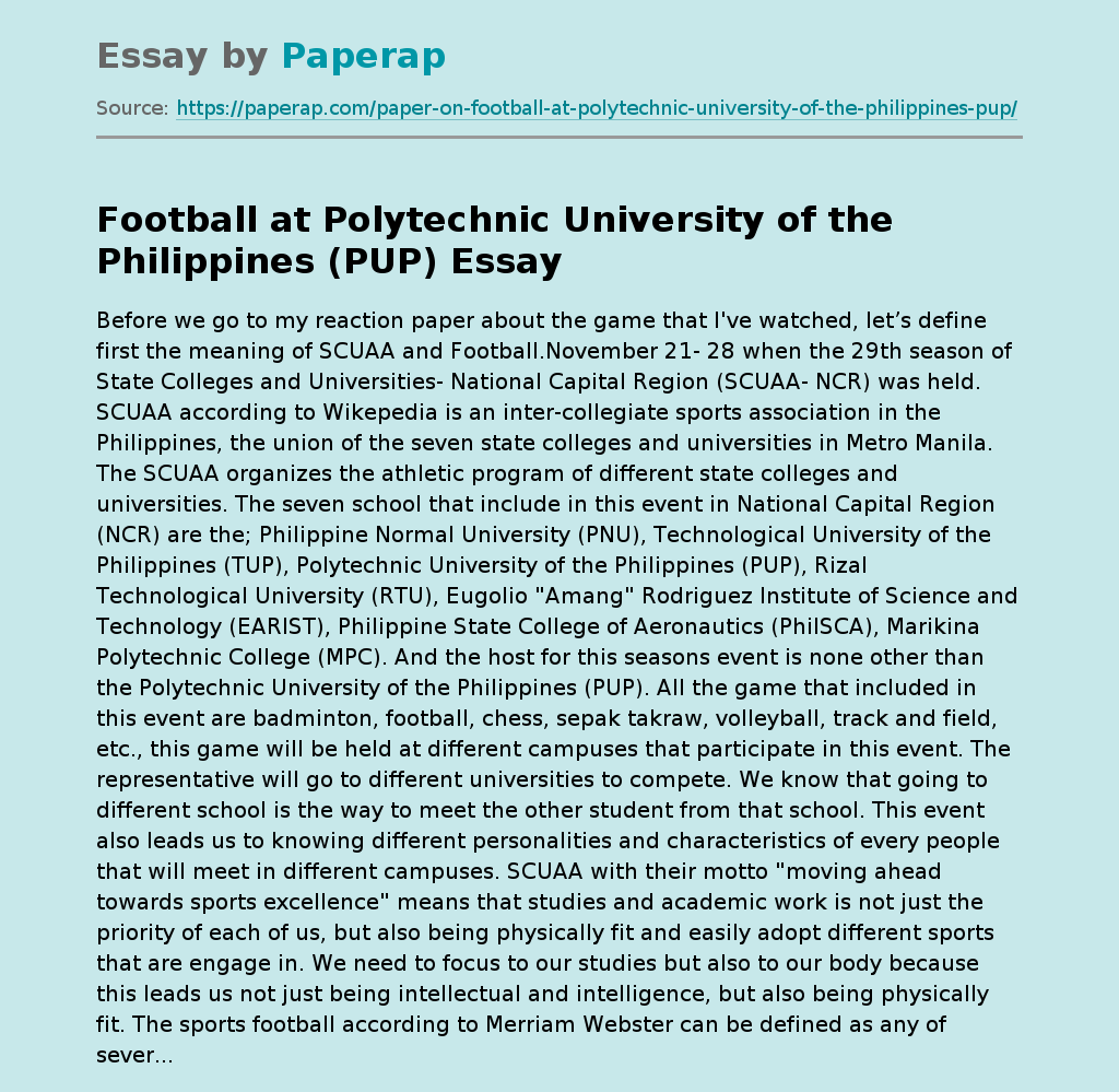 Football at Polytechnic University of the Philippines (PUP)