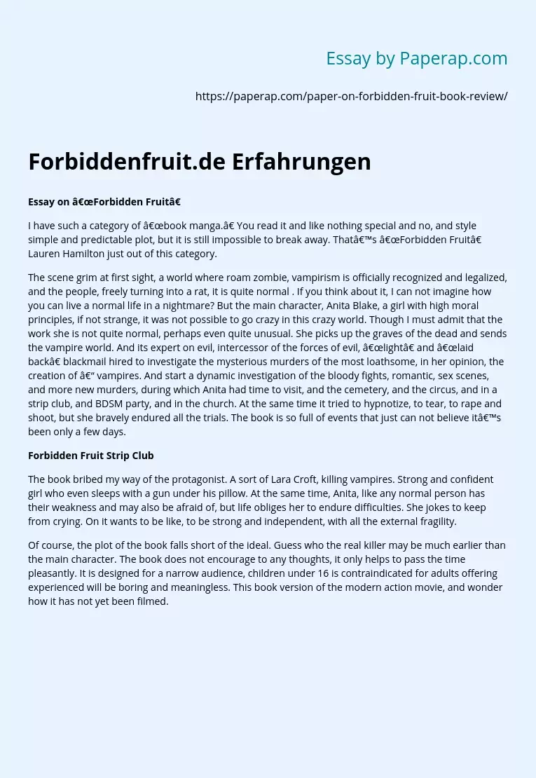“Forbidden Fruit"