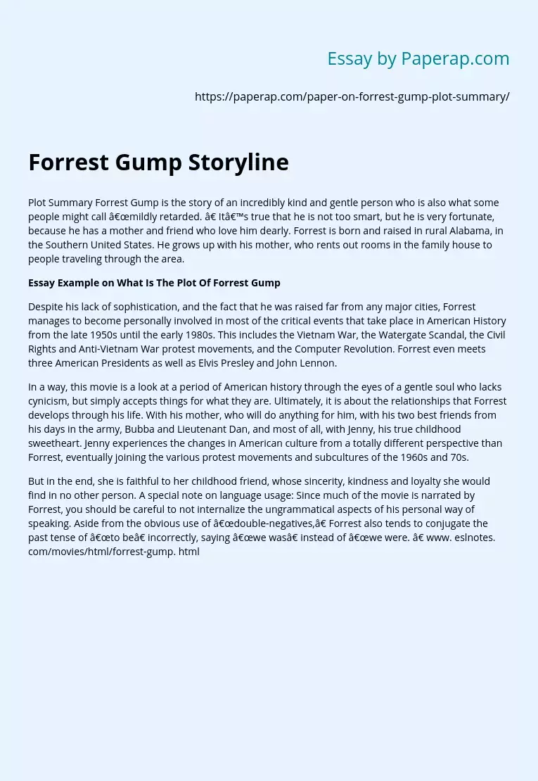 Forrest Gump Storyline