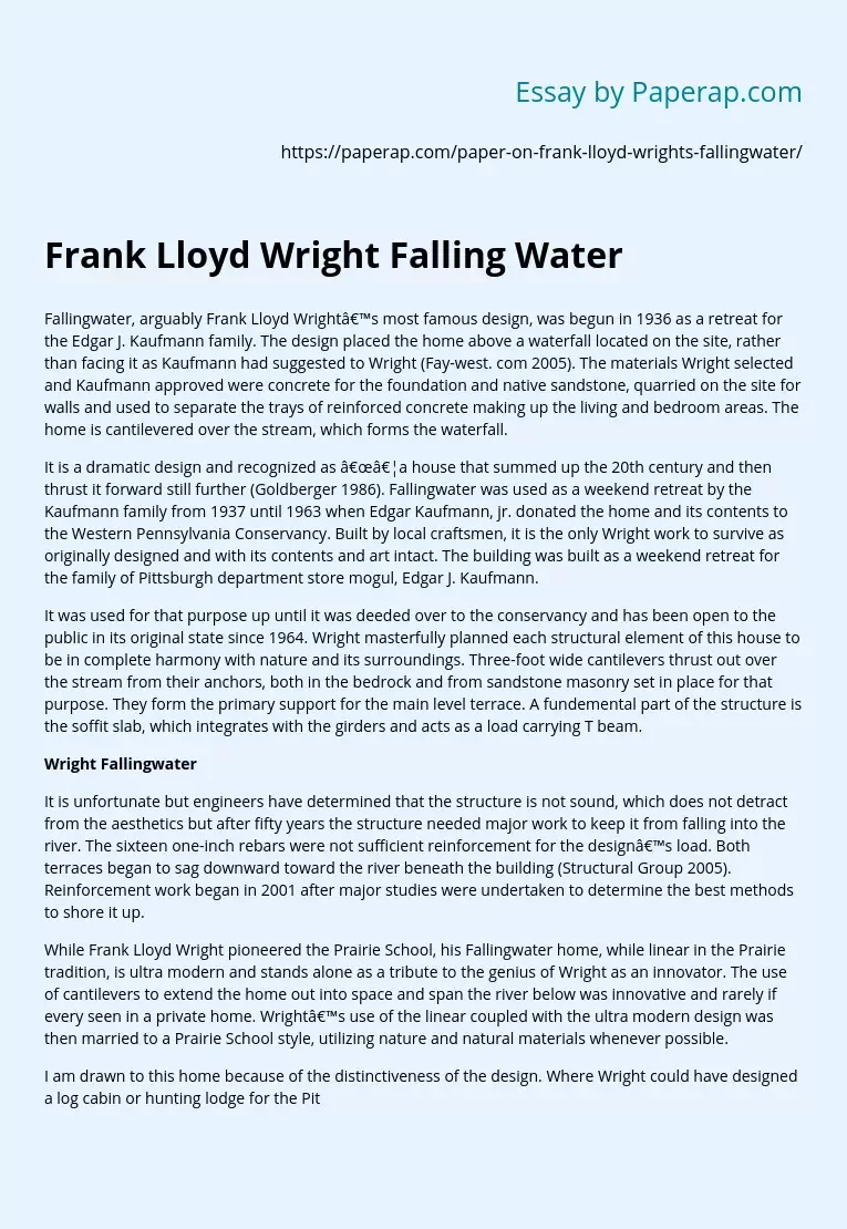 Frank Lloyd Wright Falling Water