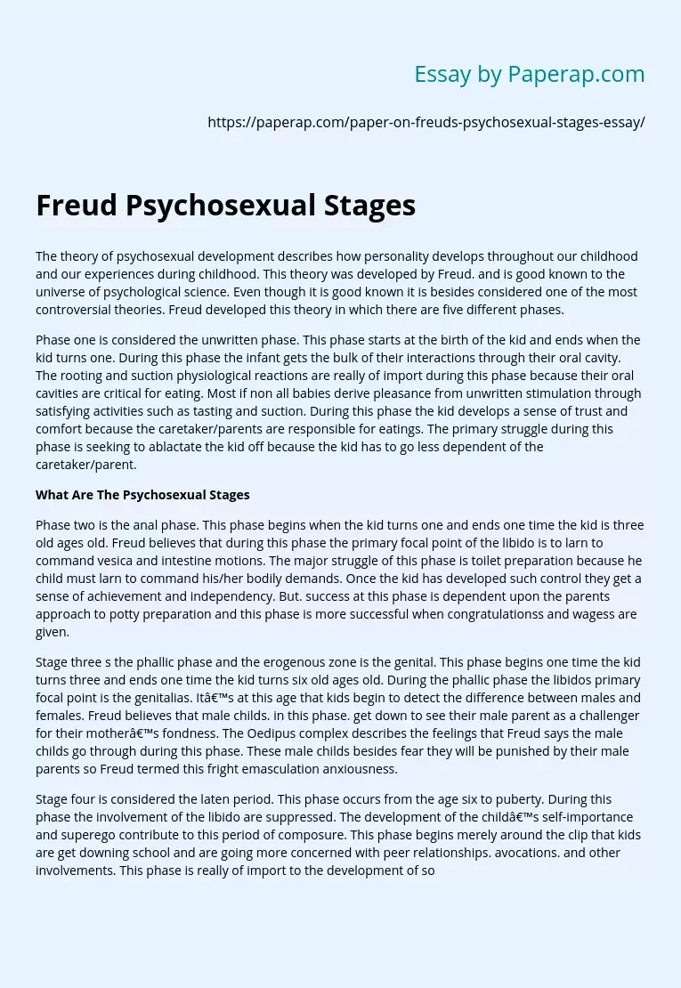 Freud Psychosexual Stages