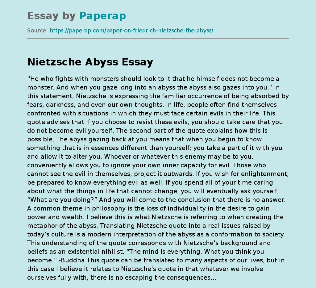 Nietzsche Abyss