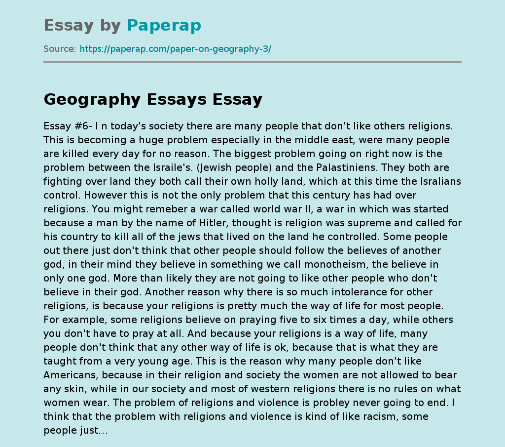 Geography Essays