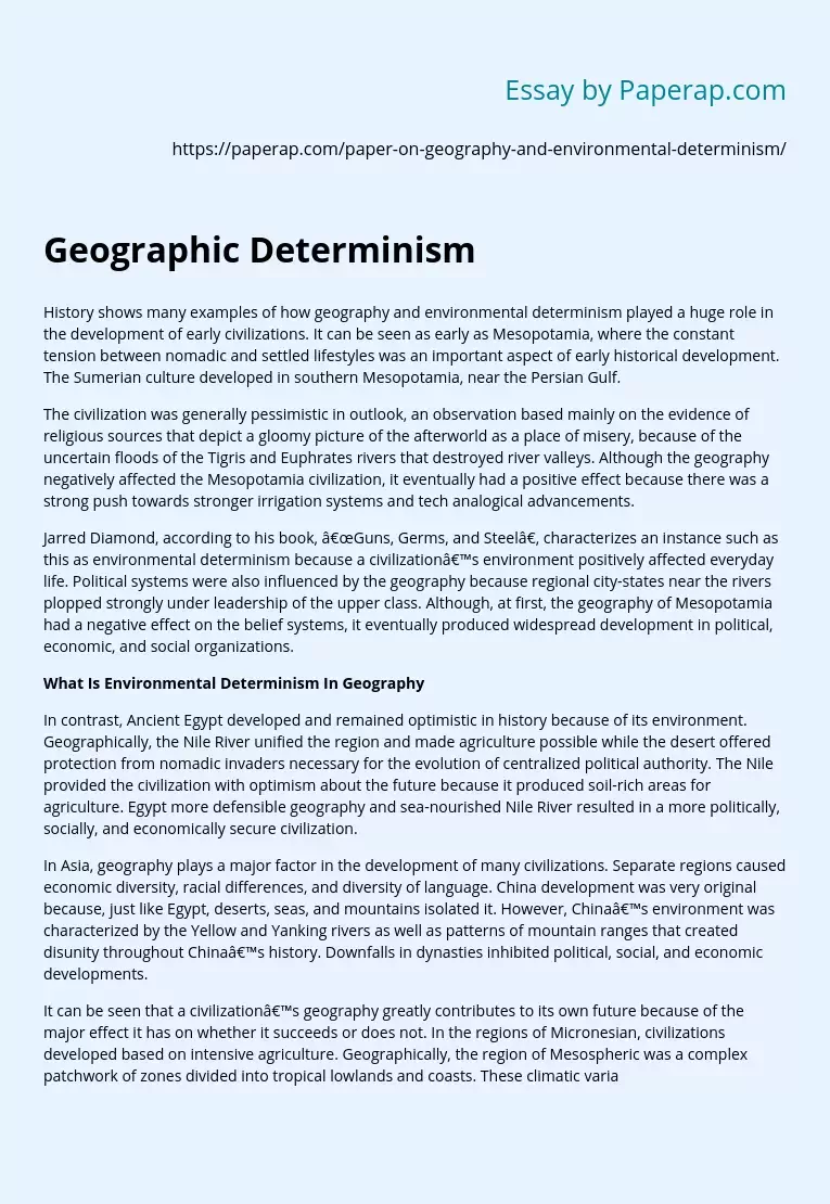 Geographic Determinism