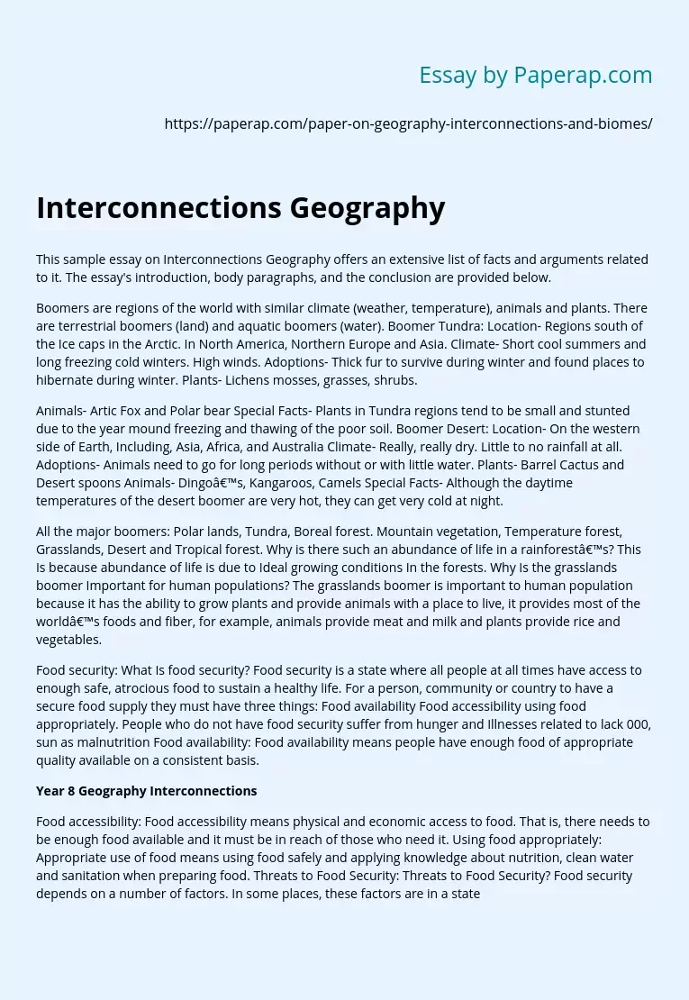 Interconnections Geography
