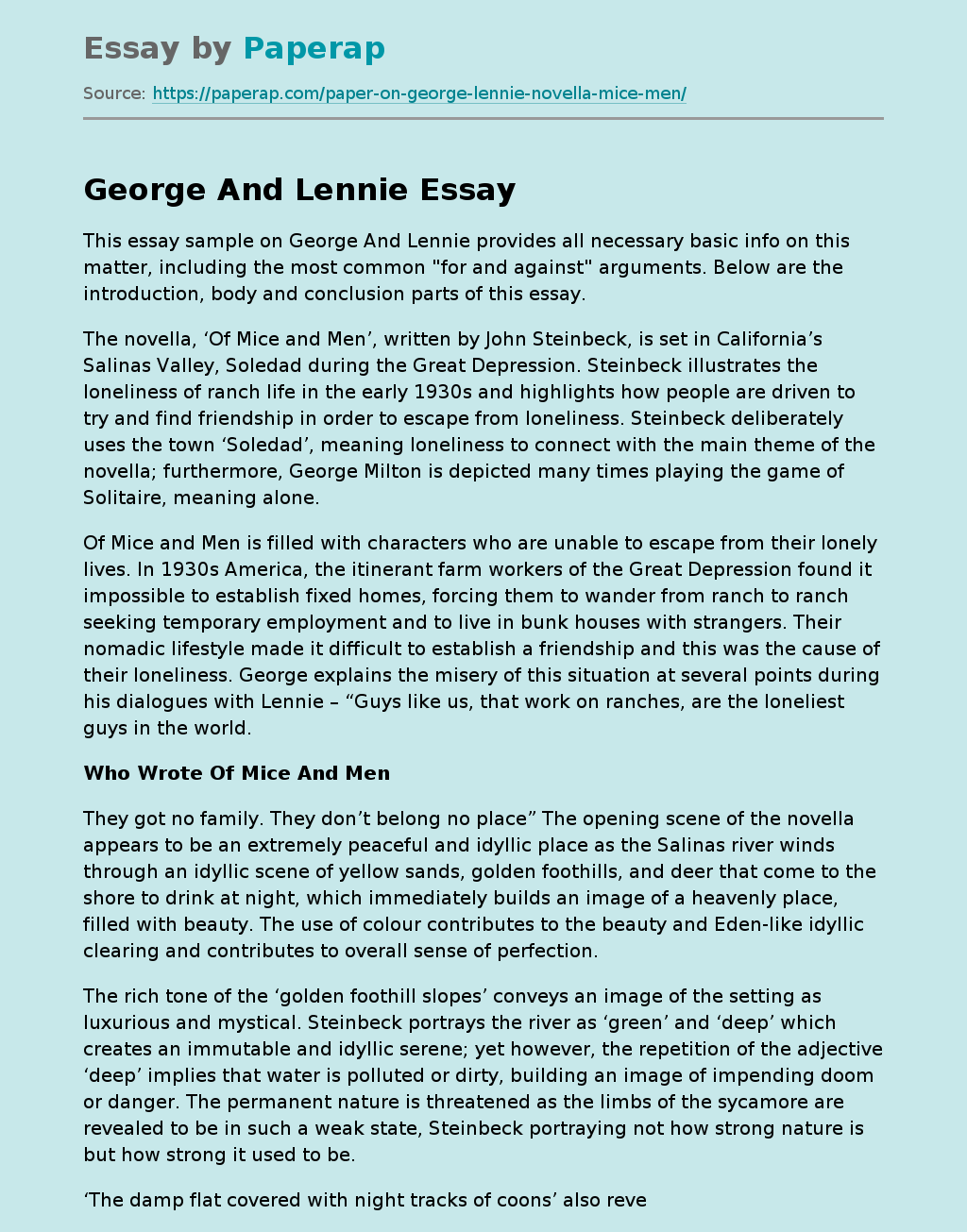 George And Lennie