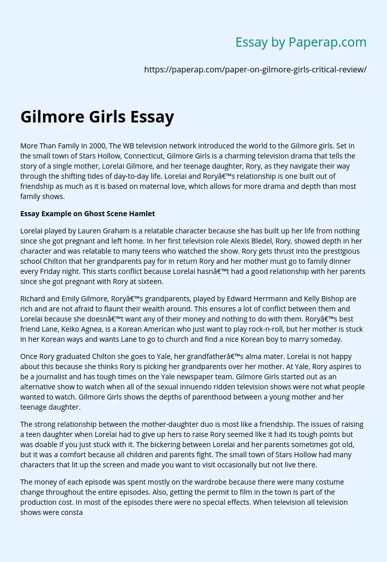 Gilmore Girls TV Drama Critical Review