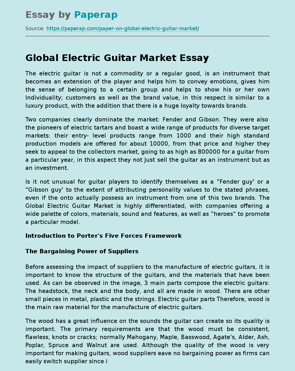 Global Electric Guitar Market