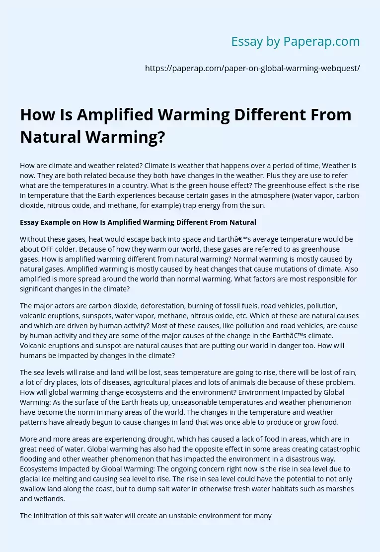 How Is Amplified Warming Different From Natural Warming?