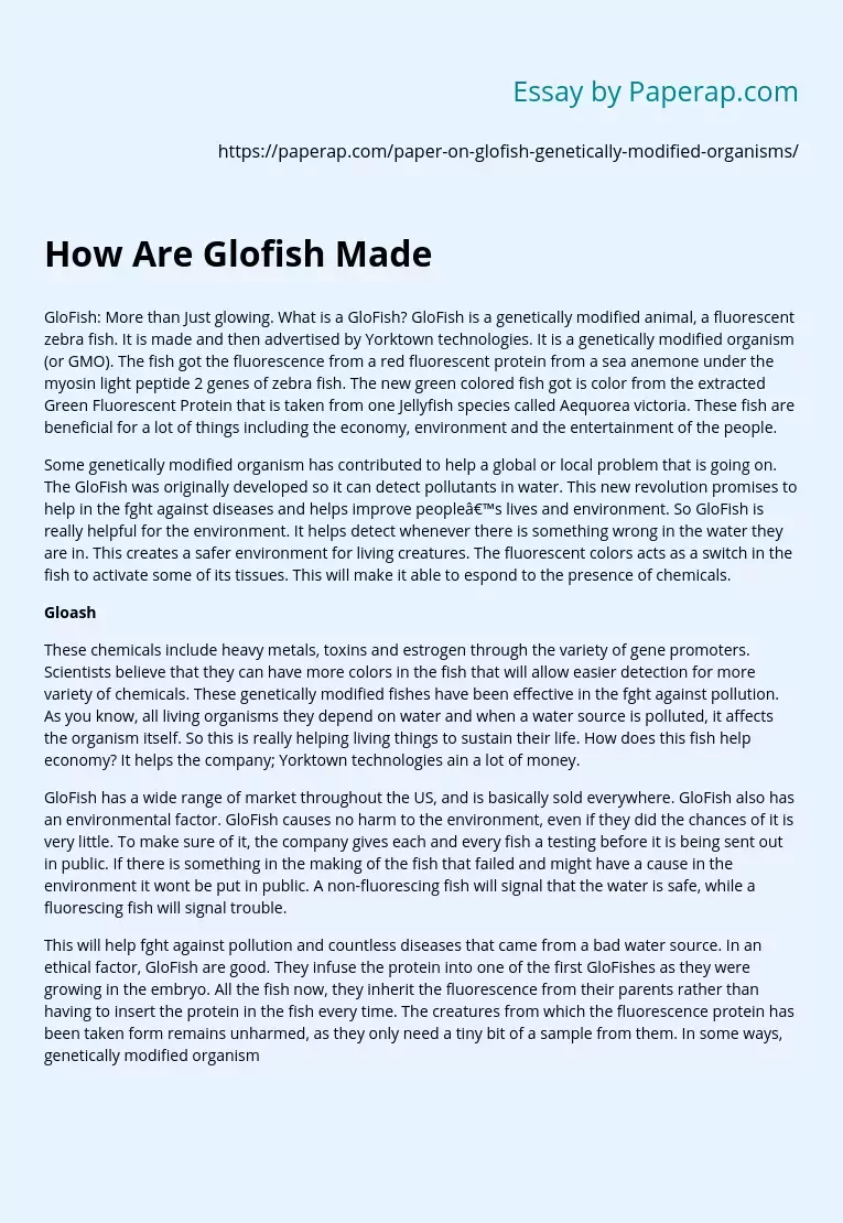 How Are Glofish Made